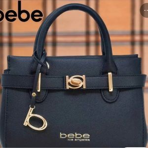 BEBE Evie Vegan Leather Belted Satchel w/Crossbody Strap